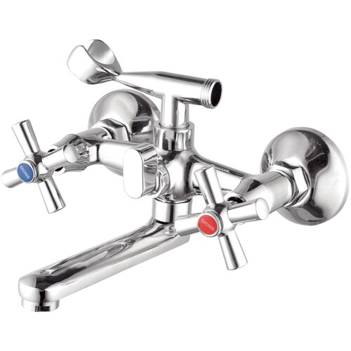 Смеситель для ванны и душа душевой кабины с коротким изливом двухвентильный кран в ванную DIONIS DBB3-535 цвет хром 2451₽