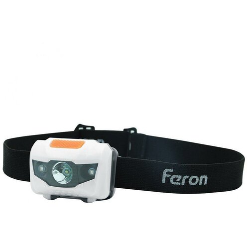фото Фонарь налобный светодиодный, работающий от батареек 3*aaa, 1led+2red, ip44, пластик, th2302 feron
