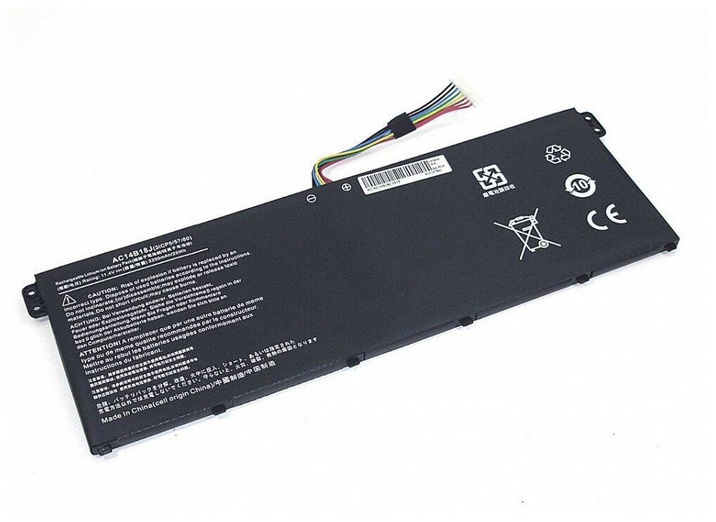 Аккумулятор для ноутбука Acer Chromebook 13 CB5-311 (AC14B18J) 11.4V 3090mAh 35Wh, черный, OEM