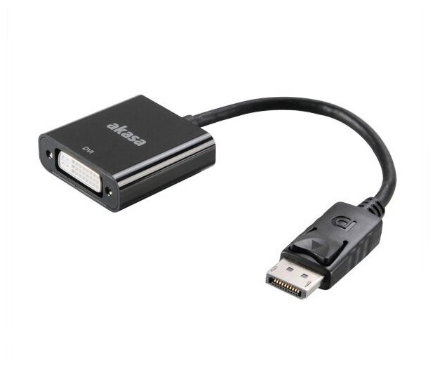 Переходник AKASA DisplayPort - DVI passive converter , длина 20 см, V1.1 AK-CBDP05-20BK