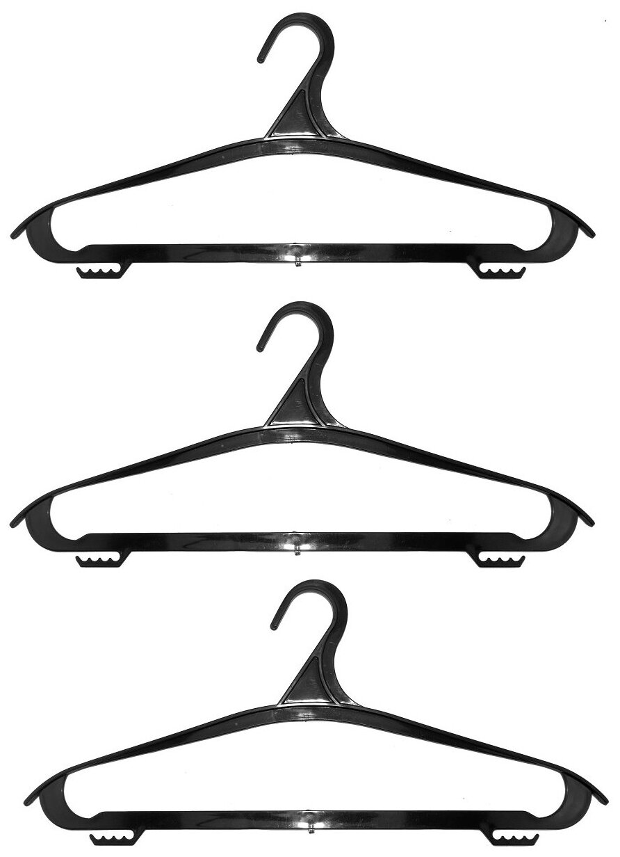 Вешалки Valexa набор (костюм, платье ВЛ-9 3 шт 420ммх8мм) черные