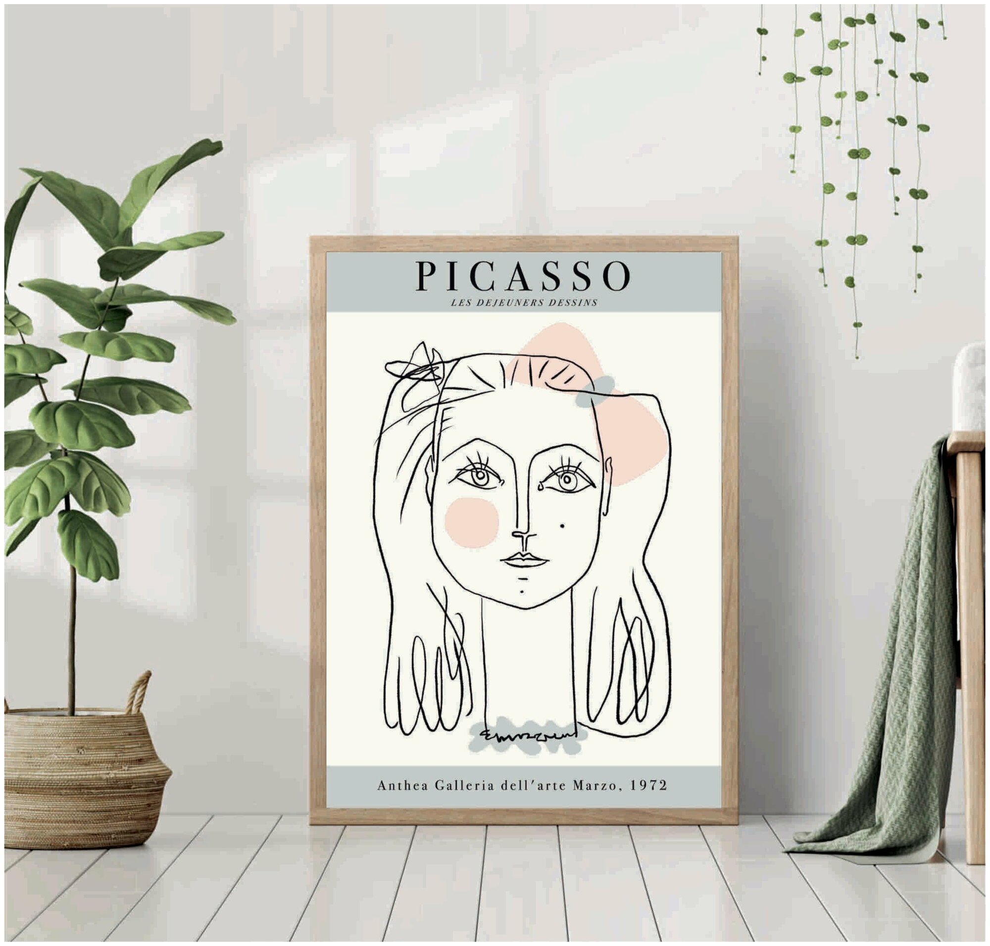 Постер без рамки "Пабло Пикассо Портрет девушки" 30 на 40 в тубусе / Картина для интерьера / Плакат / Постер на стену / Интерьерные картины