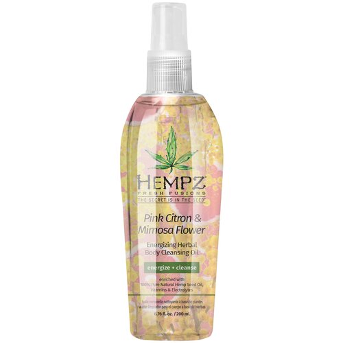 Масло HEMPZ очищающее Розовый Лимон и Мимоза 200ml/ Pink Citron & Mimosa Flower Energizing Herbal Body Cleansing Oil