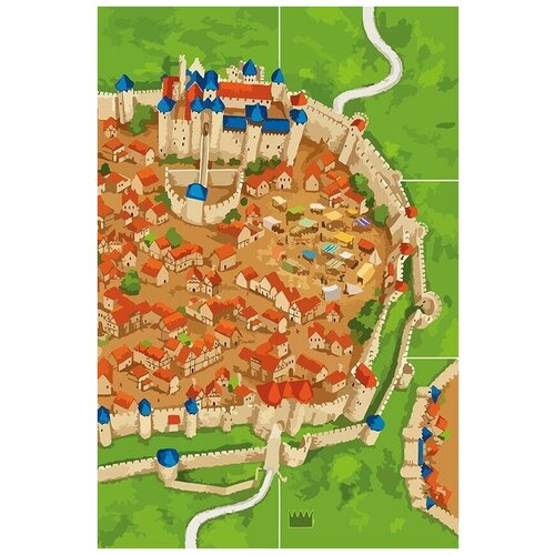 Картина по номерам на холсте настольная игра Carcassonne Каркассон - 6962 В 60x40