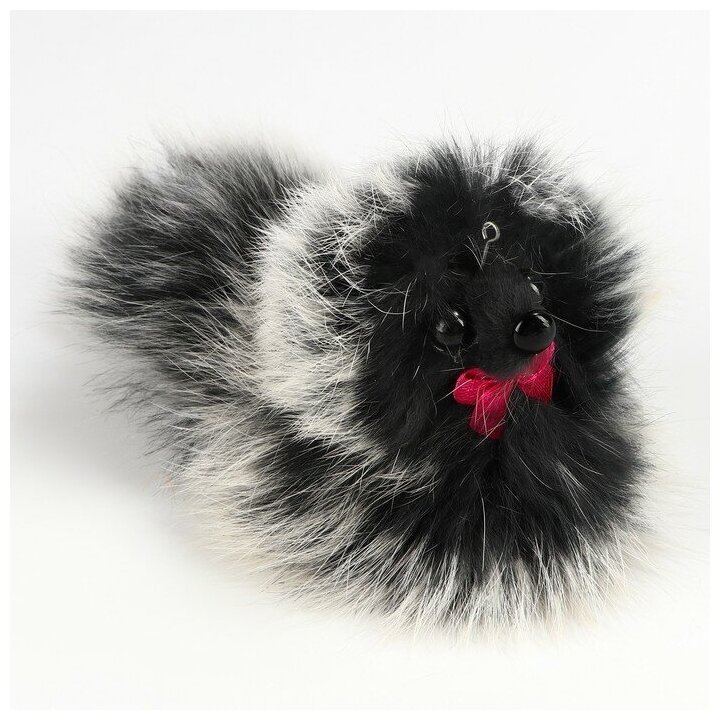 Мышь большая из натурального меха до 18 см серая