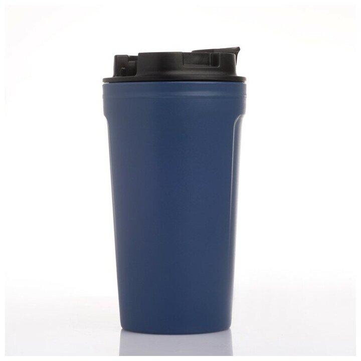 Термокружка для кофе, чая, напитков TAKE IT EASY, стакан туристический, цвет синий, объем 420 мл - фотография № 1