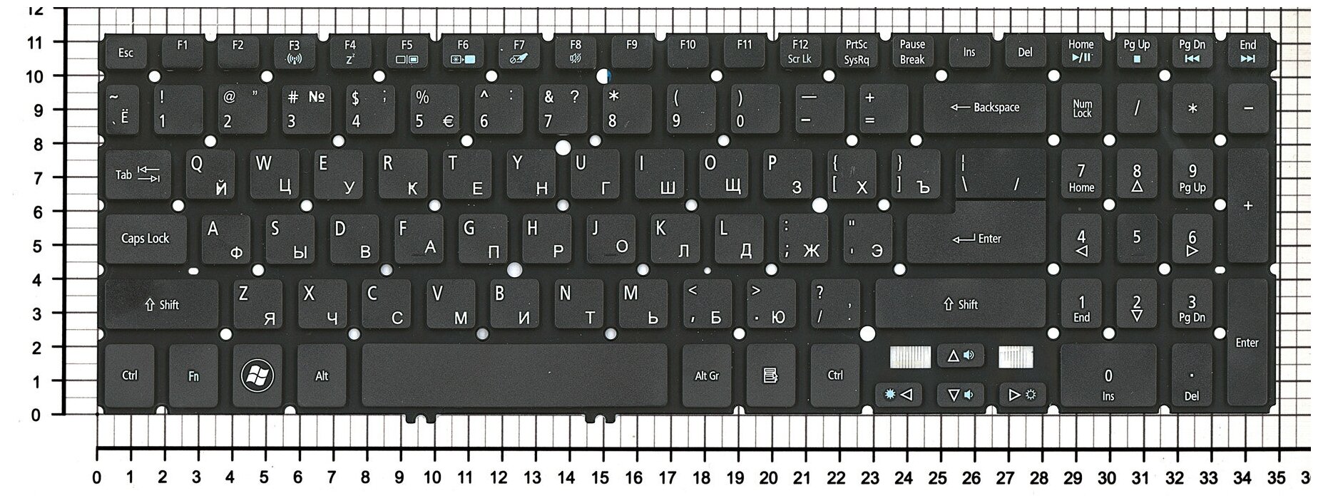 Клавиатура для ноутбука Acer 904VM07O0R черная