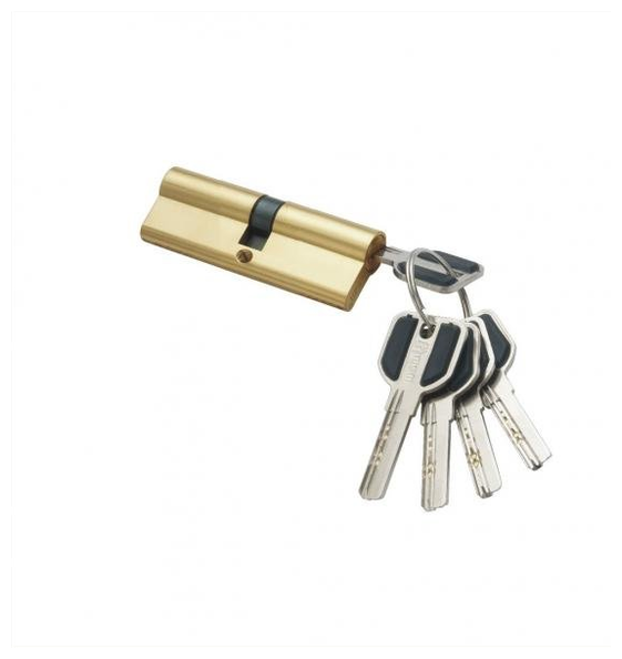 Цилиндровый механизм (личинка для замка)с перфорированным ключами. ключ-ключ C55/45 (100mm) PB (Полированная латунь) MSM