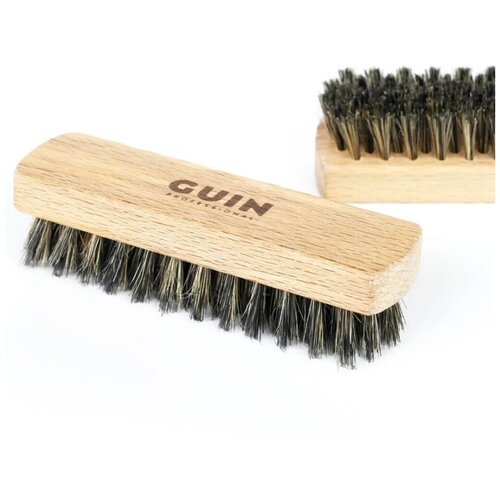 Щетка для обуви Guin - средняя, с натуральным, темным ворсом, ручка бук, 125*40*16