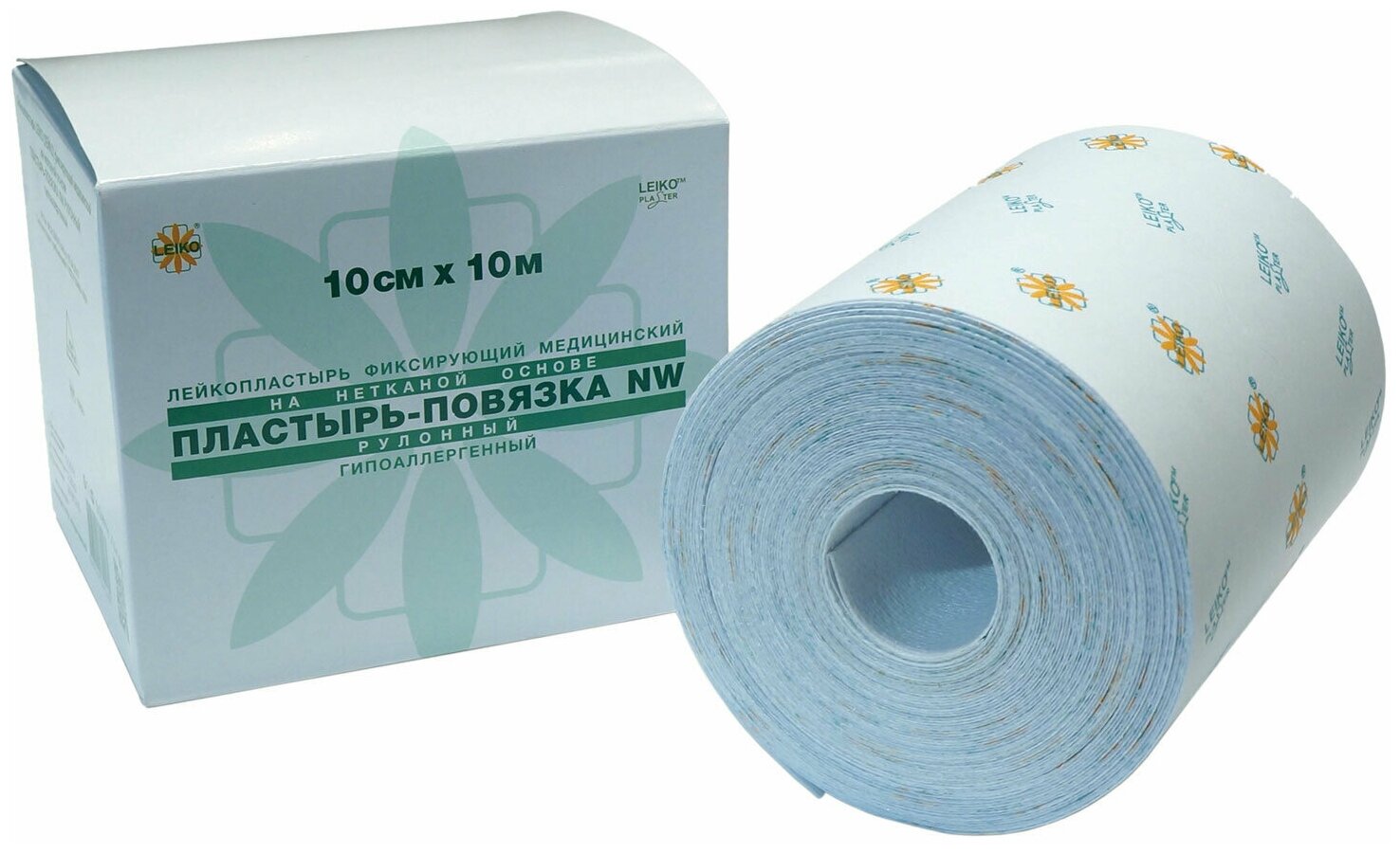 Пластырь-повязка рулонная LEIKO 10х1000 см на нетканой основе "Липкий бинт" 132825