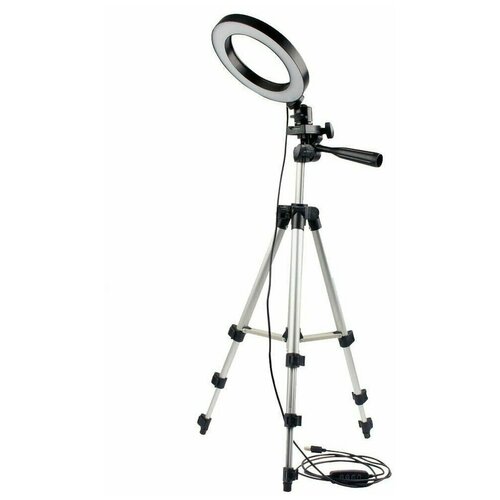 Кольцевая светодиодная лампа LED 26 см со штативом 120 см и держателем для телефона кольцевая профессиональная лампа 69900₽