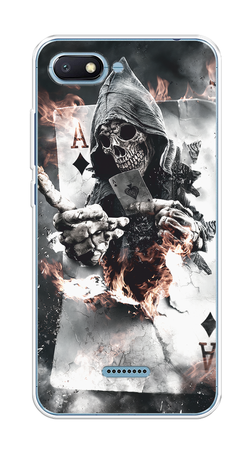 Силиконовый чехол "Карты черепа в капюшоне" на Xiaomi Redmi 6A / Сяоми Редми 6А