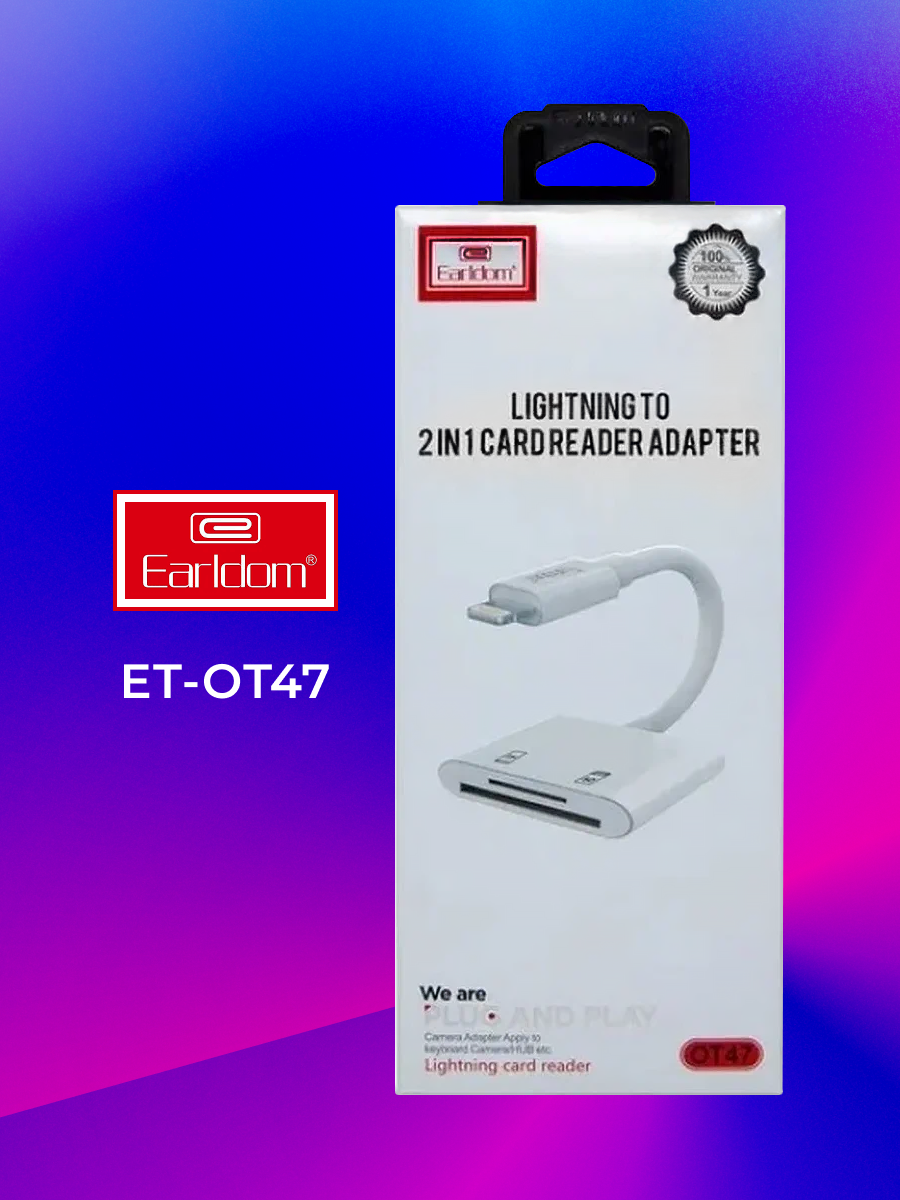 Картридер Earldom ET-OT47 для iOS устройств 8 pin lightning - SD/MicroSD