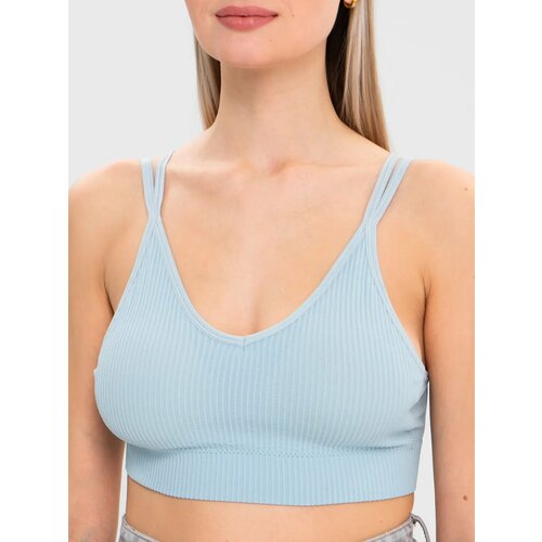 фото Топ лиф на бретелях, кроп-топ, размер 40/42, голубой alsai