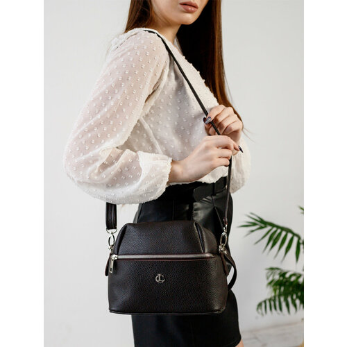 Сумка кросс-боди Chic a Loco 343, фактура зернистая, коричневый