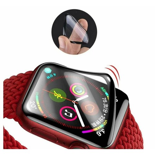 Защитное стекло глянцевое керамика для Apple Watch 44мм черный