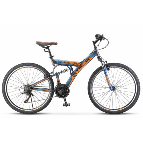 фото Велосипед stels focus 26" v 18 sp v030 темно-синий/оранжевый