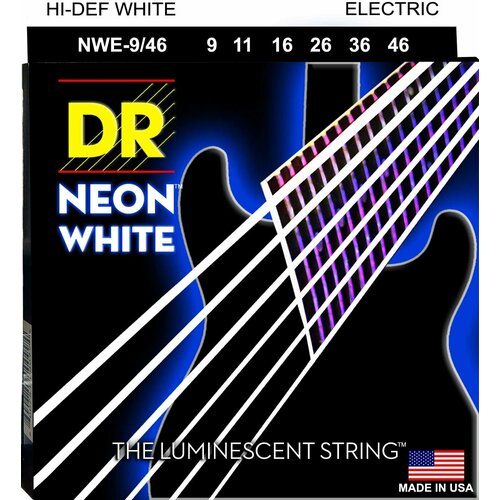 Струны для электрогитары DR Neon White NWE-9/46 9-46