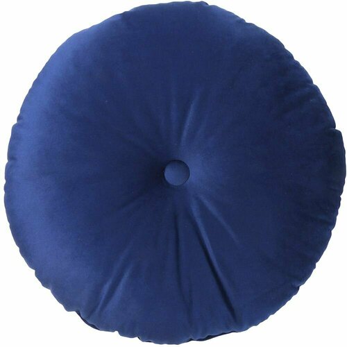 Подушка декоративная круглая бархат d45 см синяя