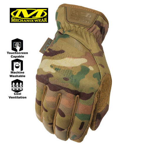 фото Тактические перчатки с сенсорными вставками mechanix fastfit multicam