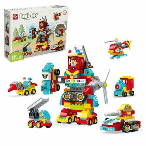 KIDS HOME TOYS Конструктор «Робот-трансформер», 158 деталей конструктор mould king 15038 робот багровый тайфун на радиоуправлении 636 деталей развивающий конструктор трансформер