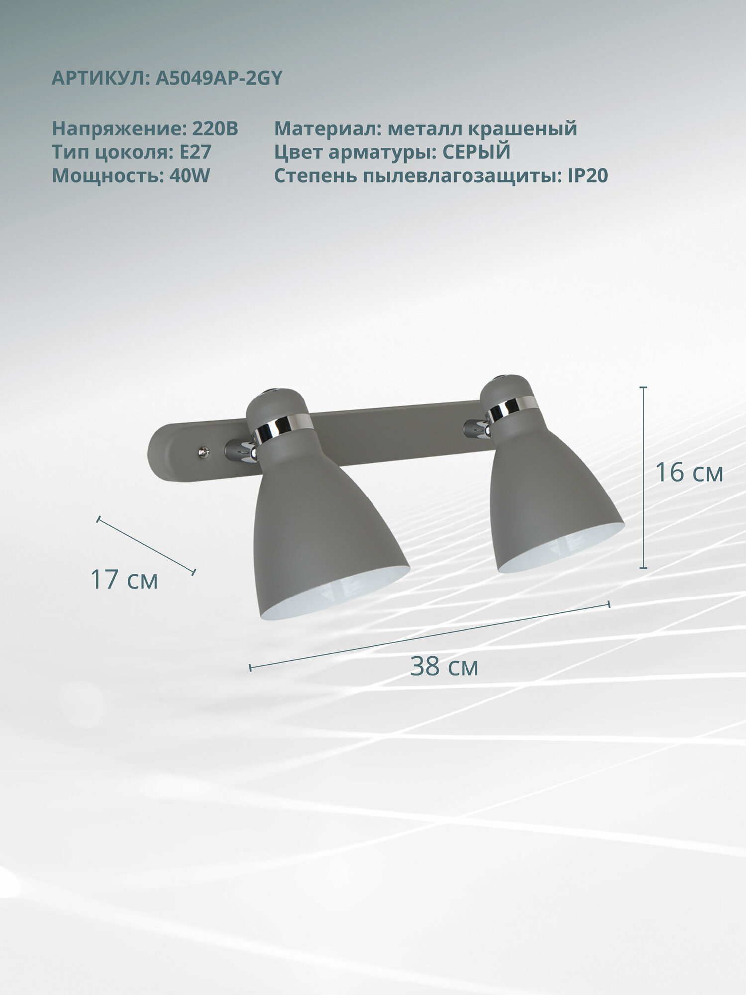 Светильник настенный Arte Lamp A5049AP-2GY