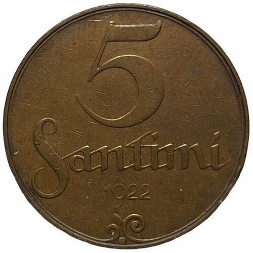 Латвия 5 сантимов 1922 г. (4)
