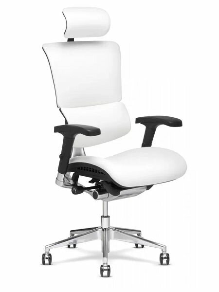 Компьютерное кресло Falto Expert Sail Leather обивка натуральная кожа люкс, сиденье анатомическое слайдер, подлокотники 4D SAL-01-WH-L белый