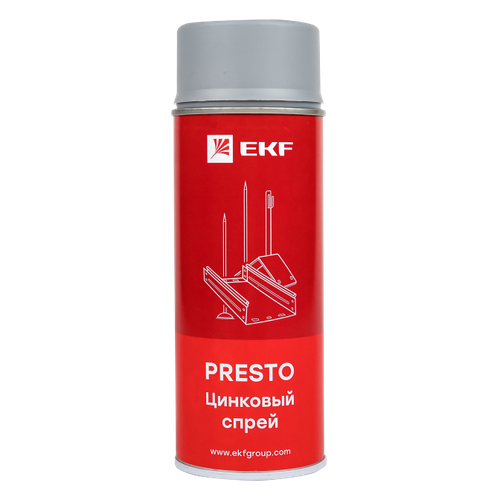 Цинковый спрей Presto 400мл EKF. lp-zinc EKF цинковый спрей ekf presto 400 мл lp zinc