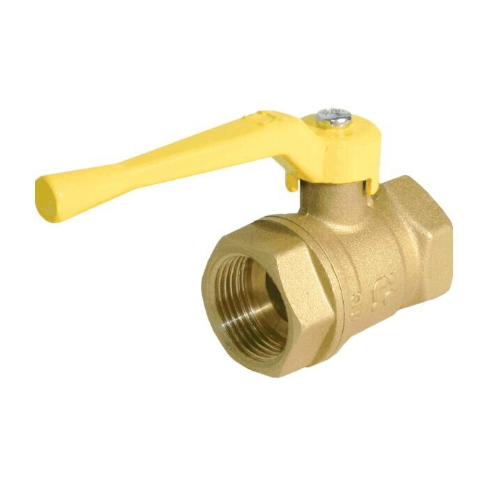 фото Кран шаровой латунь газ 11б27п А10 Ду 15 Ру40 ВР полнопроходной рычаг БАЗ БАЗ. А10.0.15.40