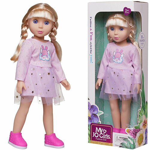 фото Кукла в бледно-розовом платье 36 см junfa toys