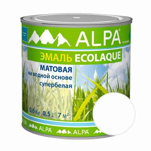 Экоэмаль ALPA Ecolaqueг Белый матовый 0,5 л