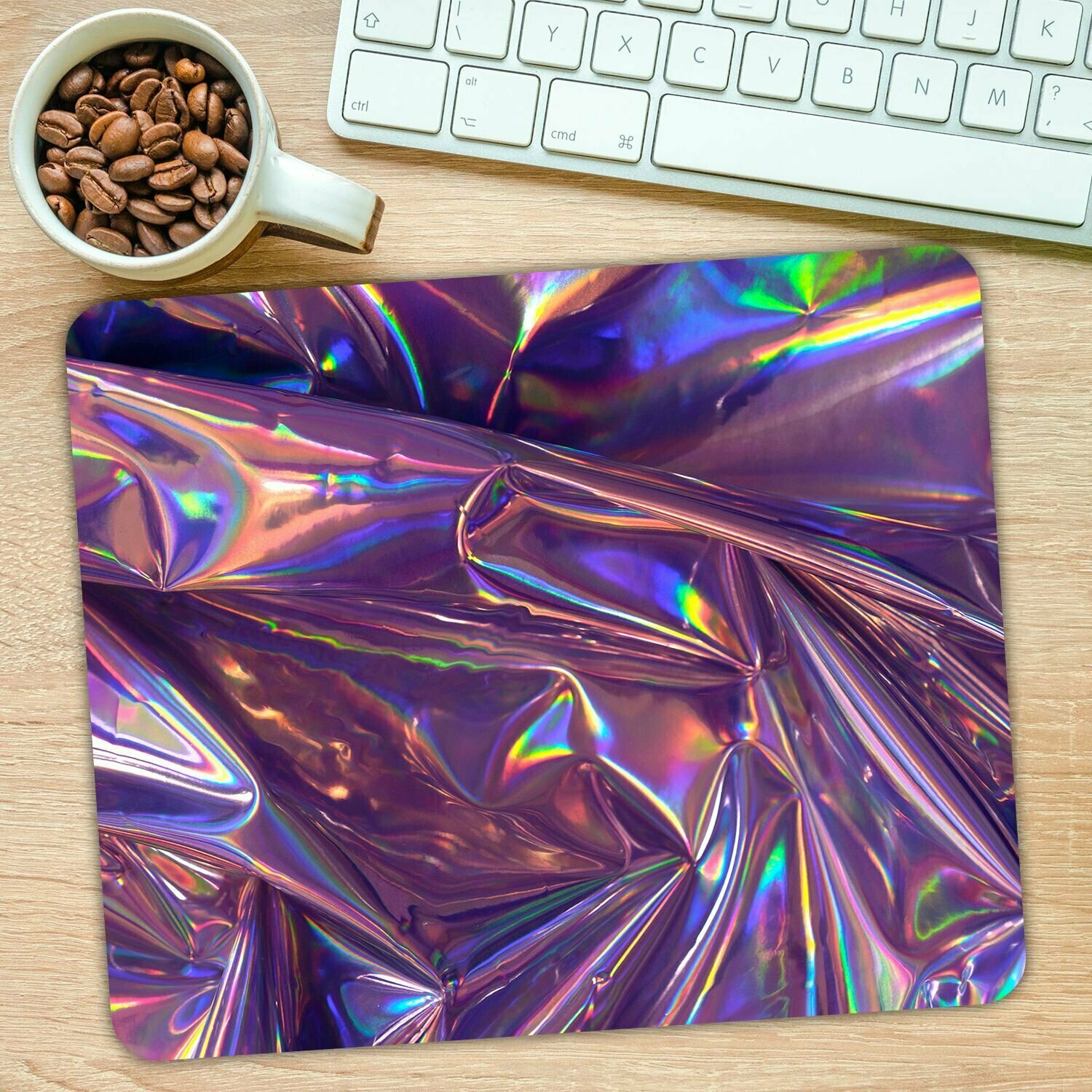 Коврик для мыши "Голографический фиолетовый фон" (24 x 20 x 3)