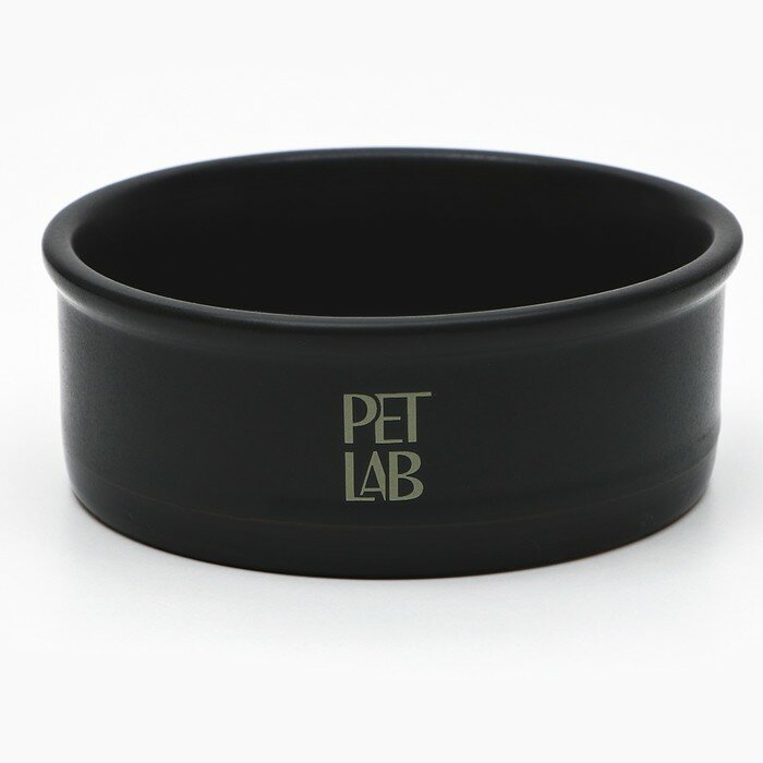 Pet Lab Керамическая миска 200 мл, чёрная - фотография № 1