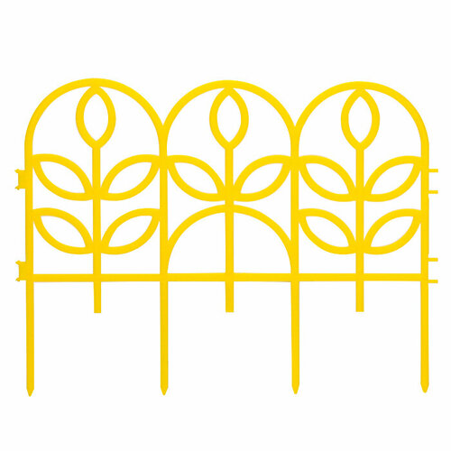 Ограждение садовое пластик `Флора` 300 см х 34 см желтое декоративное ограждение лилия 300х19 см желтое