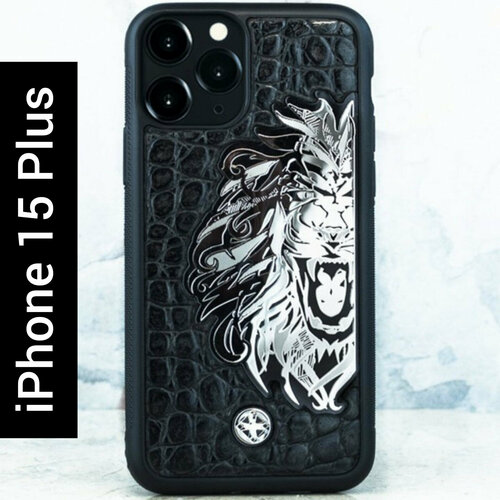 Чехол iPhone 15 Plus / Euphoria HM Premium Noble Lion MiniCROC - Euphoria HM Premium - Лев