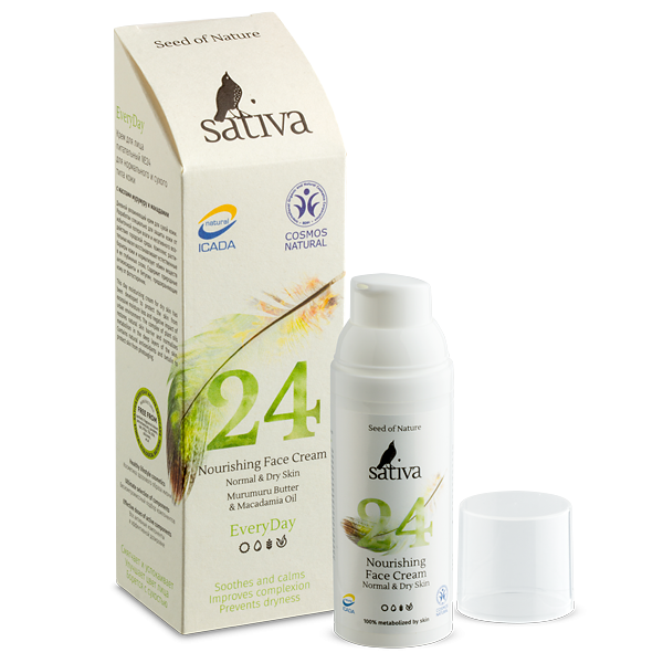 Sativa Everyday №24 Крем для лица питательный для сухой кожи, 50 мл