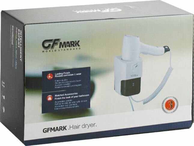 GFmark - Фен для волос профи, супер, в ванную комнату с розеткой . 1200W - фотография № 2