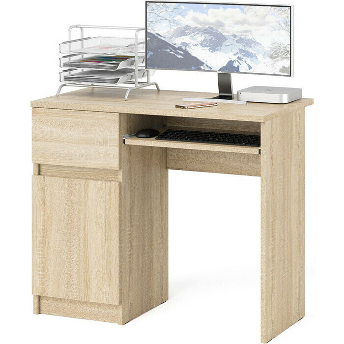 фото Стол компьютерный СВК Мори МС-1 левый, цвет графит/белый (1025955)