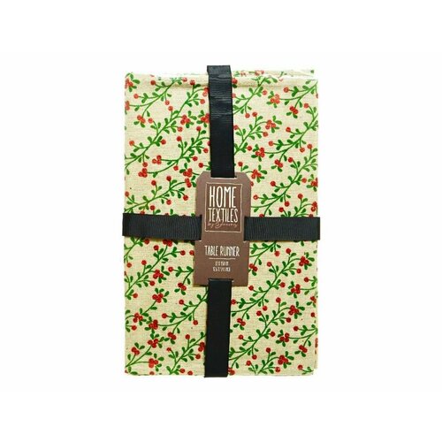 Новогодняя дорожка для стола ягодная полянка полиэстер хлопок 150х32 см Kaemingk 1918₽