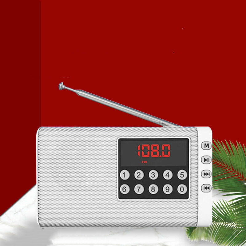 Колонка мини радио в ретро стиле стиле MyPads с громким звуком белый для дачи и дома