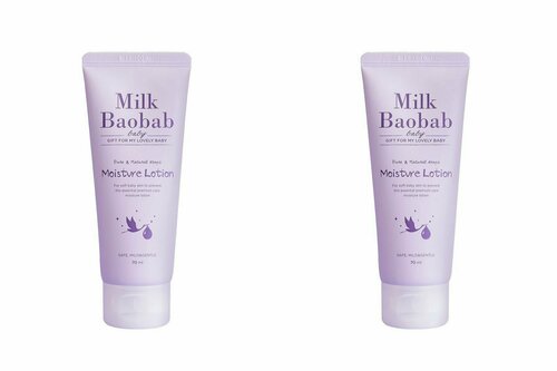 Milk Baobab, Детский лосьон для тела Baby Moisture Lotion Travel Edition, 70 мл, 2 шт