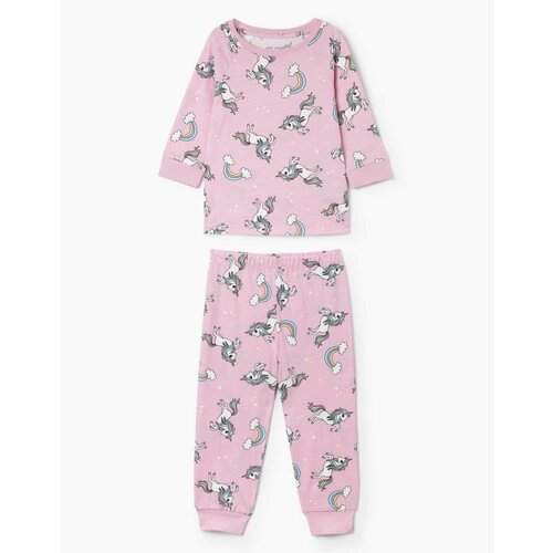 Пижама Gloria Jeans для девочек, размер 12-24мес/86-92, розовый