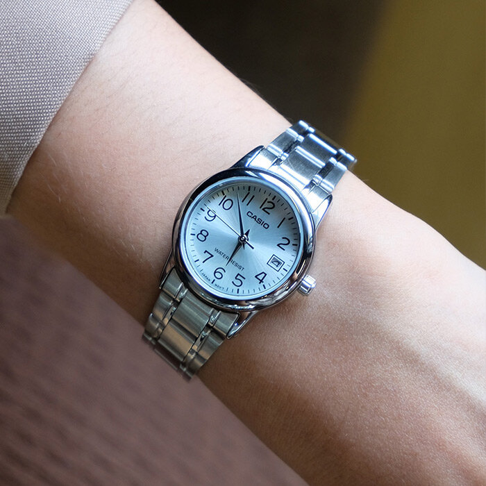 Наручные часы CASIO Collection, серебряный, голубой — фото 1