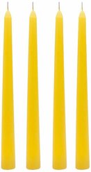 Свечи MITHRIL "Античные", желтые, 25 см х 2.2 см, набор 4 шт, время горения 7 ч.