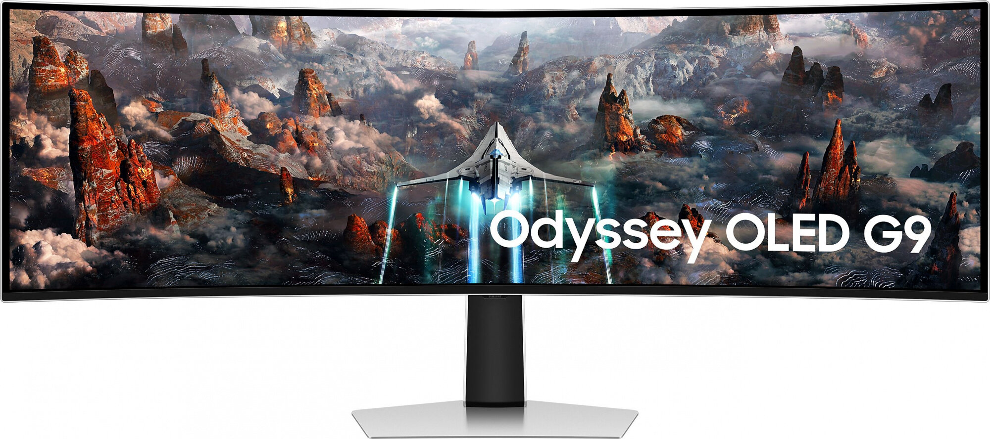 фото SAMSUNG Монитор Samsung 49" Odyssey OLED G9 S49CG930SI серебристый OLED LED 32:9 HDMI M/M матовая HAS 250cd 178гр/178гр 5120x1440 240Hz FreeSync Premium Pro DP 2K USB 12.6кг LS49CG930SIXCI