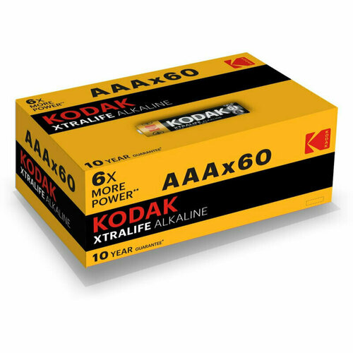 Батарейка Батарейки Kodak LR03-60(4S) XTRALIFE K3A-60(60шт/бл(30414938-RU1), 1848277 батарейка kodak xtralife alkaline aaa lr03 блистер 12шт отрывной цена за 1шт 30418479