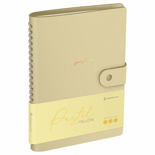 Записная книжка А5 96л Лайт кожзам скрытый гребень Greenwich Line Pastel Yellow блок в линию 425₽