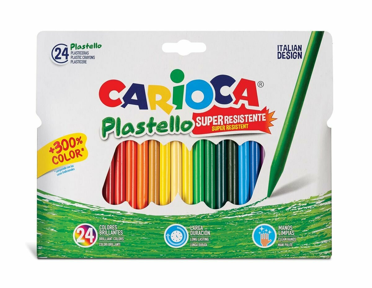 Набор мелков пластиковых "Carioca" Plastello 24 цв.42880