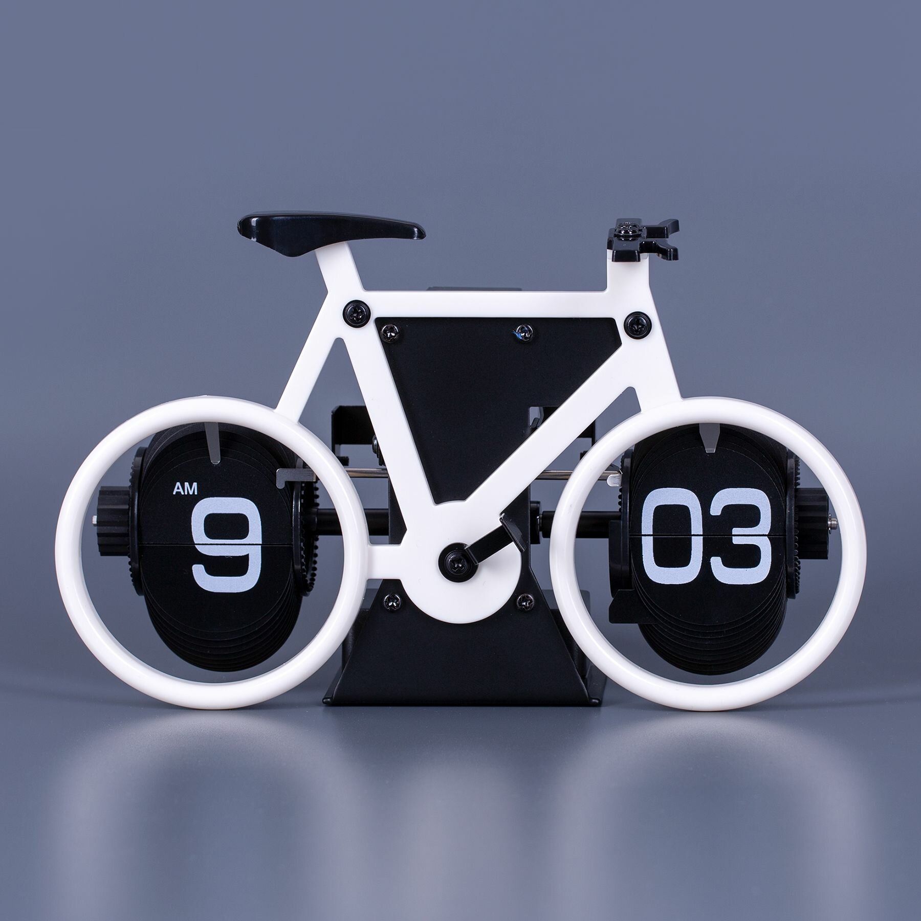 Перекидные часы-велосипед Flip Clock Bike, белые (20*9*12 см)